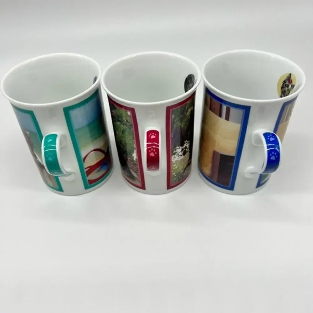 Porcelain Yorkie dog 3 mugs Collector set